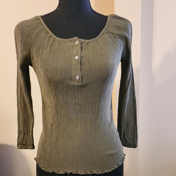 J. Crew 3/4 Sleeve Textuted Blouse - Picture 6 of 7